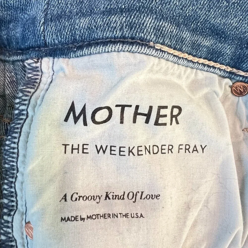MOTHER Weekender Fray Jeans Size 27 in Groovy Kind of Love - Picture 3 of 9